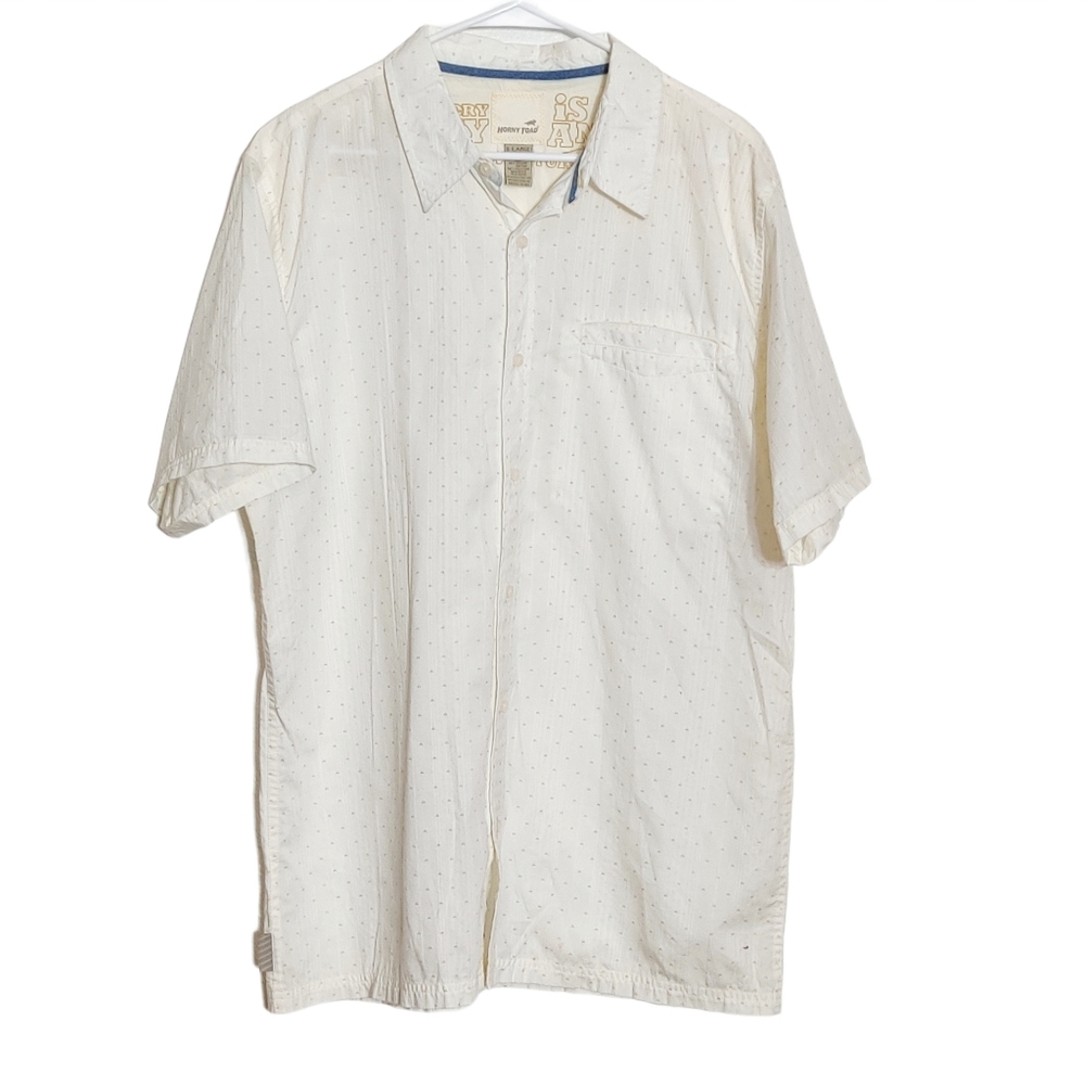 Horny Toad White Button Down Shirt Short Sleeve XL